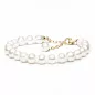 Preview: Gaura Pearls Perlenarmband - weiß, 8.5 mm, 585 Gelbgold plattiert